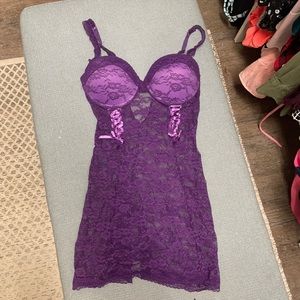 Purple lace lingerie